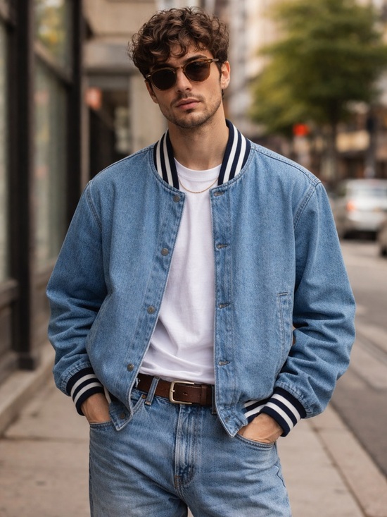Levi's Other - Levi's Men's Denim Zip Varsity Bomber Jacket Vintage Retro
Streetwear Casual NWT